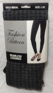 Goldmedaille schwarz & grau Hahnentritt nahtlose Leggings - NEU! - Bild 1 von 3