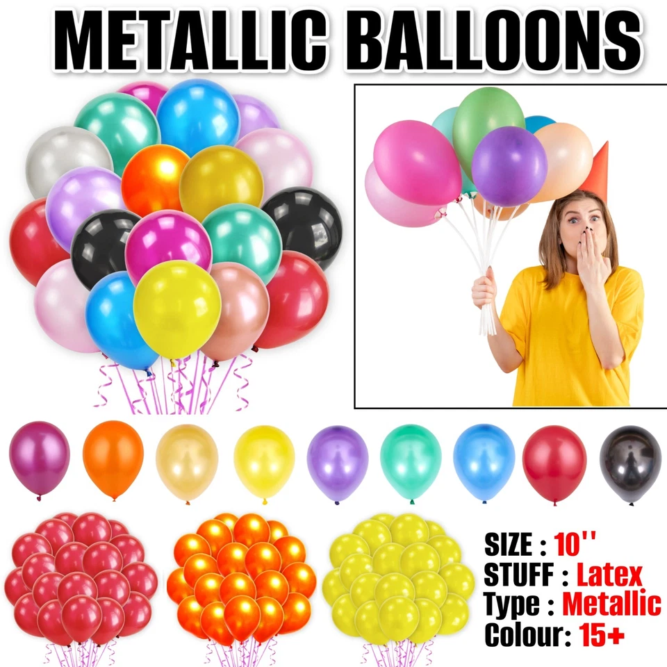 10-100, Pearl LATEX BALLOONS, 10" Helium Party, Birthday, Wedding Christening UK — 第 1/1 张图片
