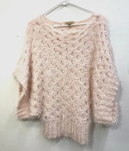 Beulah Style Fancy Open Knit Pale Pink Super Soft Sweater Women's Size M/L - Picture 1 of 3