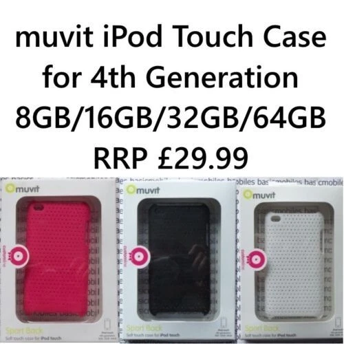 muvit iPod Touch 4 4G 4th Generation 8GB/32GB/64GB back case (BLACK/WHITE/PINK) - Image 1 of 1
