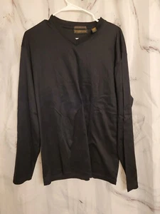 Metropolitan by Lord & Taylor Men's Long Slv Mercerized 100% Cotton Black Large  - Picture 1 of 3