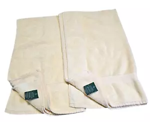 Ralph Lauren Bath Towels Set of 2 Light Yellow 100% Cotton Plush Soft Absorbent - Picture 1 of 6