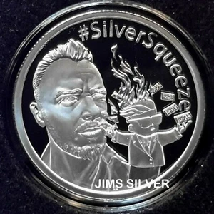 Silver Shield 2021 Silver Squeeze 1 oz. ¡Prueba de plata con certificado de autenticidad y caja! 4444 acuñación! - Imagen 1 de 6