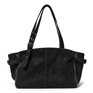 SAMO ONDOH Zipper Shopper Bag M - Suede Black, 16" Laptop Compatible - Picture 1 of 6