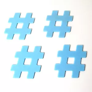 Posavasos Hashtag - Pack de cuatro - Silicona - Azul - Nuevo en paquete al por menor - Imagen 1 de 4
