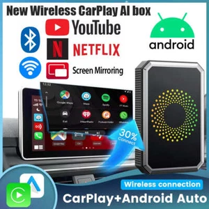 Wireless CarPlay AI box Android Auto Adapter Converter w/Netflix YouTube WIFI US - Picture 1 of 13