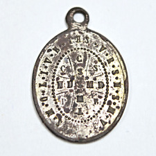 Antiguo San Benito Cruz Medalla del Exorcismo Protección del Mal Amuleto Siglo XVIII