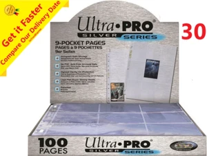 ULTRA PRO SILVER SERIES 9 POCKET POKEMON TRADING CARD SLEEVES 30 x PAGES SHEETS - Bild 1 von 6