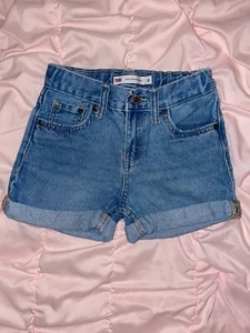 Levi's Girls Girlfriend Shorty Shorts Light Blue Size 8 Reg - Picture 1 of 8