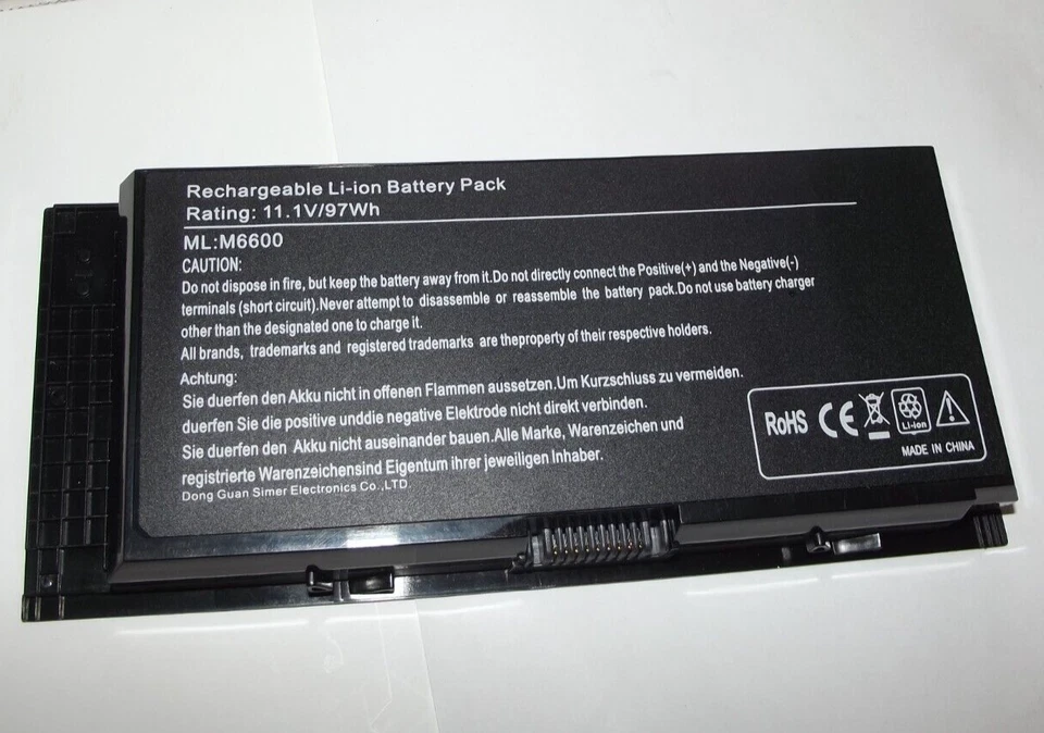 原装戴尔 Precision M4800 11.1V 8550mAh 97Wh 锂离子电池 - M6600 — 第 1/4 张图片