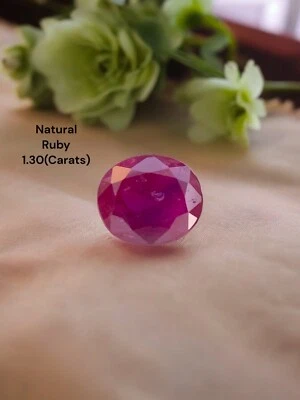  1.30 Carat Natural Ruby Faceted Loose Gemstone from Jigdalek Afghanistan  - Image 1 of 4