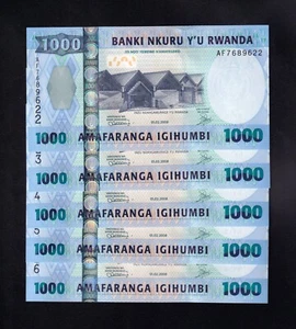 F.C. RUANDA RWANDA , LOTE 5 X 1000 FRANCOS 2008 , S/C- ( AUNC ) , P.35 . - Imagen 1 de 2