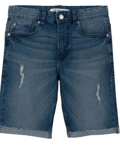 Calvin Klein Big Boys Fashion Hollis Denim Shorts Cotton Rolled Cuff Blue Sz 10 - Picture 1 of 8