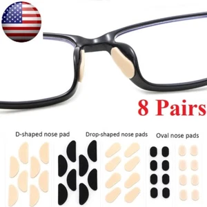 8 Pairs Anti-slip Foam Stick On Nose Pads For Eyeglasses Sunglasses Glasses - Picture 1 of 7