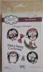 New Creative Expressions Stamp - Penguin Baubles. - Picture 1 of 1