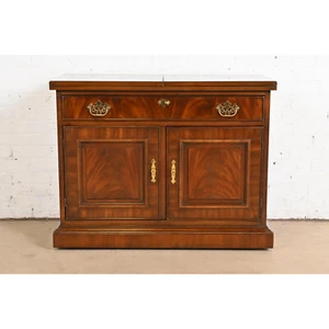 Drexel Heritage Georgian Flame Mahogany Flip Top Server or Bar Cabinet - Picture 1 of 11