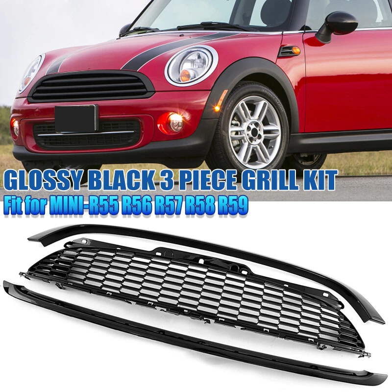 Juego REJILLA DELANTERA NEGRA BRILLANTE Para MINI COOPER R55 R56 R57 2007~2010 Pre~LCI Foto 1 de 4
