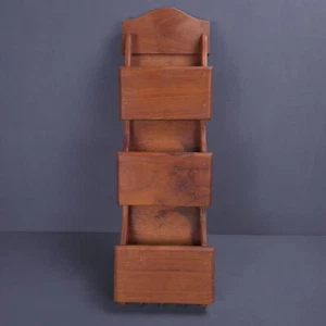Vintage Holz Wandhalterung Schlüssel Post Halter Goodwood echt Teak Thailand L 21" - Bild 1 von 17
