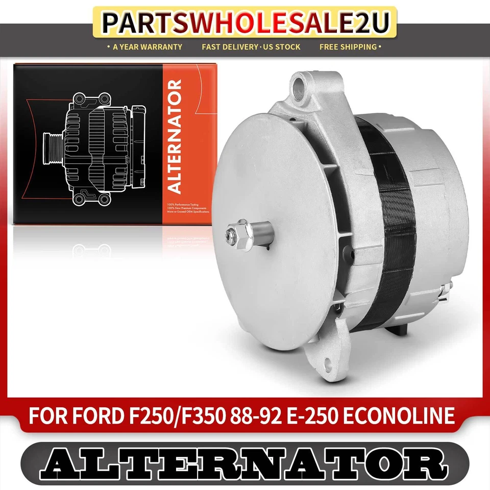 Alternator for Ford F-250 F-350 F-Super Duty 1988-1992 165 Amp 12 Volt Clockwise - Image 1 of 4