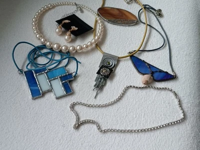 Modeschmuck Konvolut  7 sehr schöne verschiedene Teile sh.  Beschreibung - Bild 1 von 2