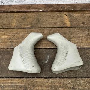 Coppia cappe leva freno Shimano Sante vintage copri gomma bianca bici strada - Foto 1 di 10