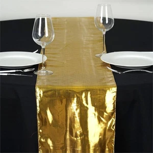 13x108" Metallic Shiny Tissue Lame Table Runner WEDDING PARTY Event DECORATIONS - Picture 1 of 5