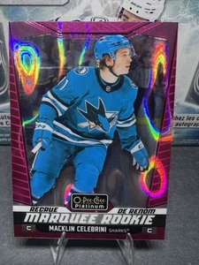 2024-25 O-Pee-Chee Platinum Macklin Celebrini Pink Magma Marquee Rookie (RC) - Picture 1 of 5