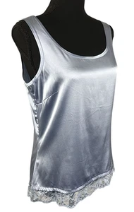Kathleen Kirkwood Womens Light Blue Silk Lace Camisole Slip Size Small Coquette - Picture 1 of 11