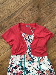 Per Una Strappy Floral Sun Dress Size 16L and Shorty Cardigan - Picture 1 of 7