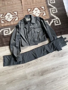 Belstaff Vintage Women’s Nylon Metallic Gray Bike Moto Jacket Size L - Picture 1 of 6