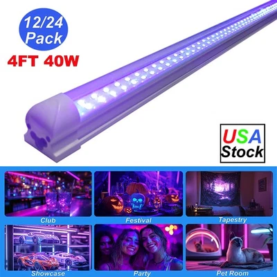 12/24PCS LED UV Black Light Bar Fixture Ultraviolet Lamp Strip DJ Party Club Led - Image 1 of 4