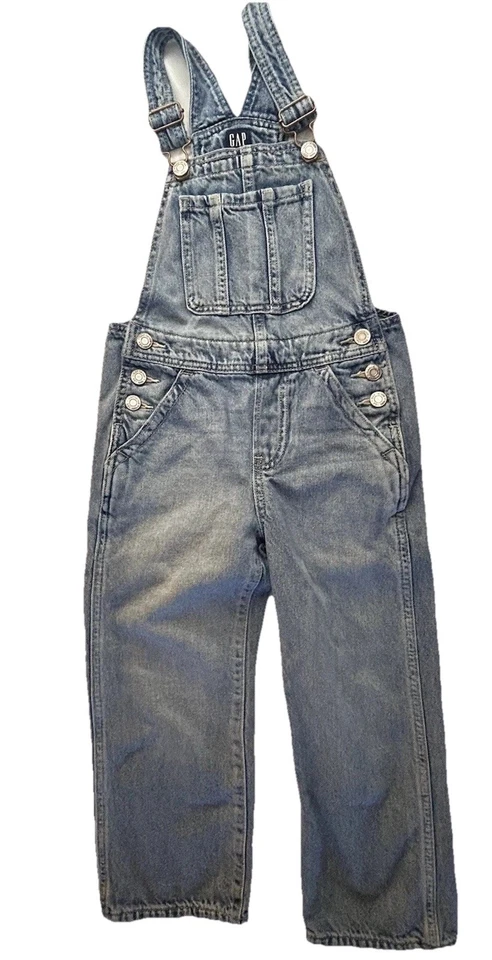 Mono vaquero GAP 6-7 años azul correas ajustables bolsillos Foto 1 de 4