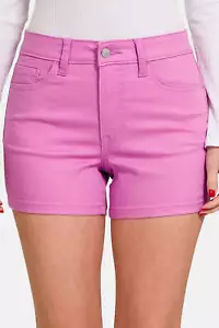 Zenana High Waist Denim Shorts - Picture 1 of 4