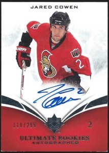 2010/11 UD Ultimate Collection JARED COWEN "ULTIMATE ROOKIES" Auto RC #118/299