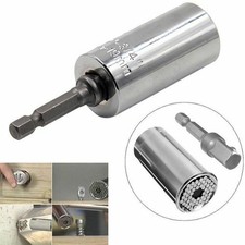 7-19mm Gator Grip Universal Socket Wrench Spanners + Power Drill Adapter Tools