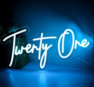 21st Twenty One Birthday Neon Sign Custom Night Light Birthday Party Event Decor - Picture 1 of 7
