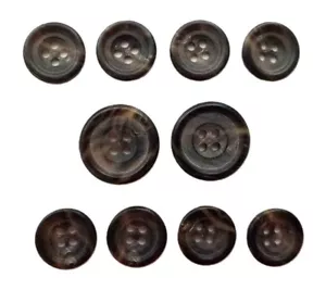 Vintage Brooks Brothers Horn Suit Buttons Set Brown Tan Gray G2C Men's - Picture 1 of 1