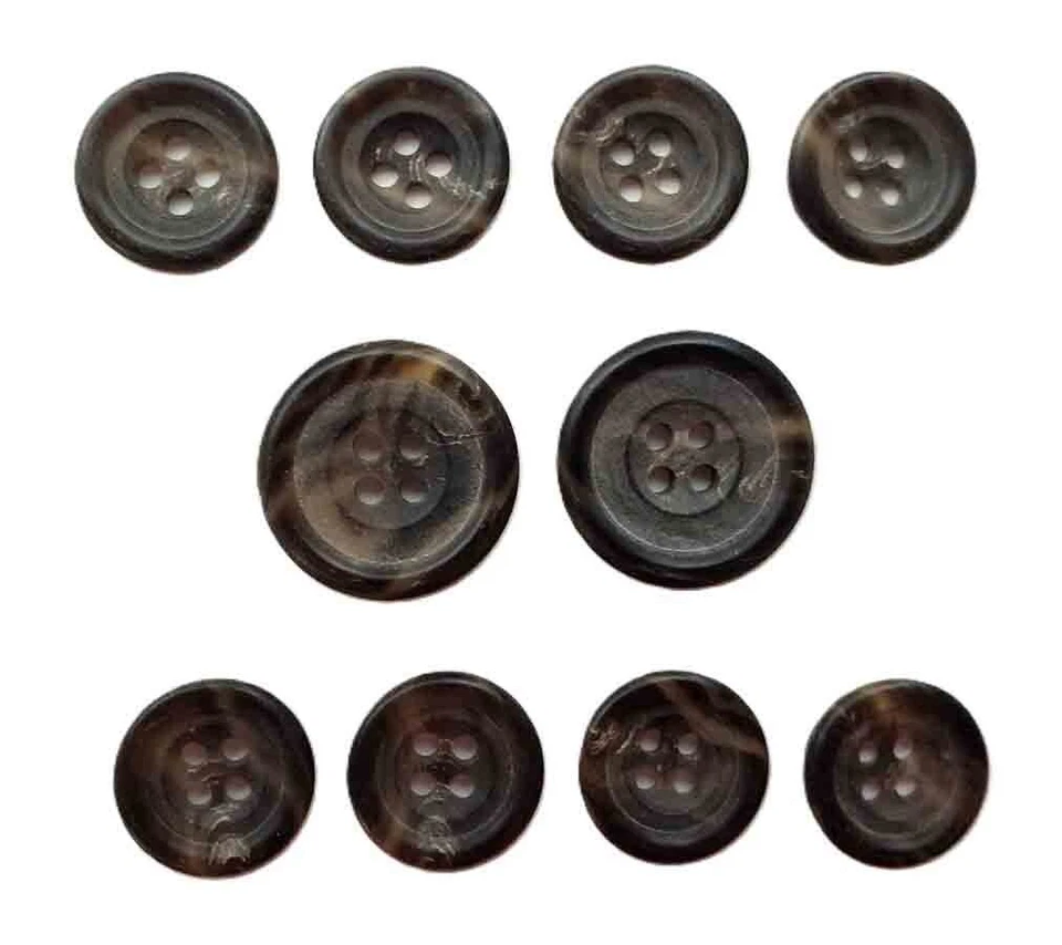 Vintage Brooks Brothers Horn Suit Buttons Set Brown Tan Gray G2C Men's - Image 1 of 1