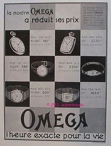PUBLICITE OMEGA MONTRE GOUSSET L'HEURE EXACTE POUR LA VIE DE 1932 FRENCH AD PUB - Imagen 1 de 1