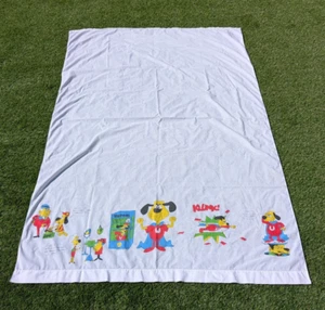 Vintage Springmaid Underdog Comic Muslin Bed Sheet 61"W 94.5"L Cotton Poly Blend - Picture 1 of 13