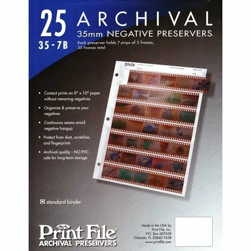 Print File 35mm Archival Storage Pages for Negatives, (25 Pack) - Image 1 of 1