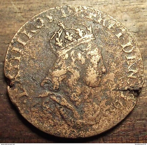LOUIS XIV , bronze , liard de france 1655 C beau détail ! - Imagen 1 de 2