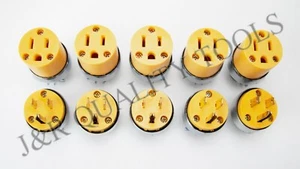 5 Female 5 Male Extension Cord Replacement Electrical Plugs 15AMP 125V 3 Prong - Picture 1 of 2