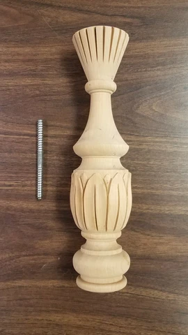 Wooden Finial - Hand Carved - Solid Cherry Cover
