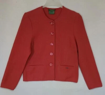 Geiger Boiled Wool Women’s Sz 38 Cardigan Sweater Pink / Salmon (D1) - Image 1 of 4