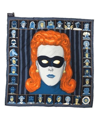 HERMÈS Sciarpa Hermes 45 Dress Code seta Carre Navy con etichette senza scatola usata.