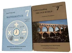 Lot of 2 Rod & Staff Christian Homeschool 7th Grade Textbooks (Math & Geography) - Picture 1 of 11