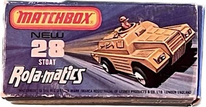 Vintage Matchbox Superfast Rolamatics #28 Stoat Army Tank sealed NIB mint - Picture 1 of 2