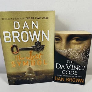 2 Lot Dan Brown - The Lost Symbol (Hardcover) & The Da Vinci Code (Small PB) - Picture 1 of 9