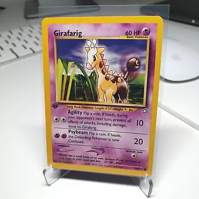 Pokemon card Girafarig 1st Edition 58/111 Neo Genesis Near Mint - Image 1 of 2